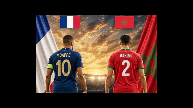Cầu thủ Pháp và Morocco tranh chấp quả bóng trên sân cỏ - Phong độ gần